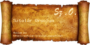 Sztolár Orsolya névjegykártya