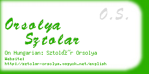 orsolya sztolar business card